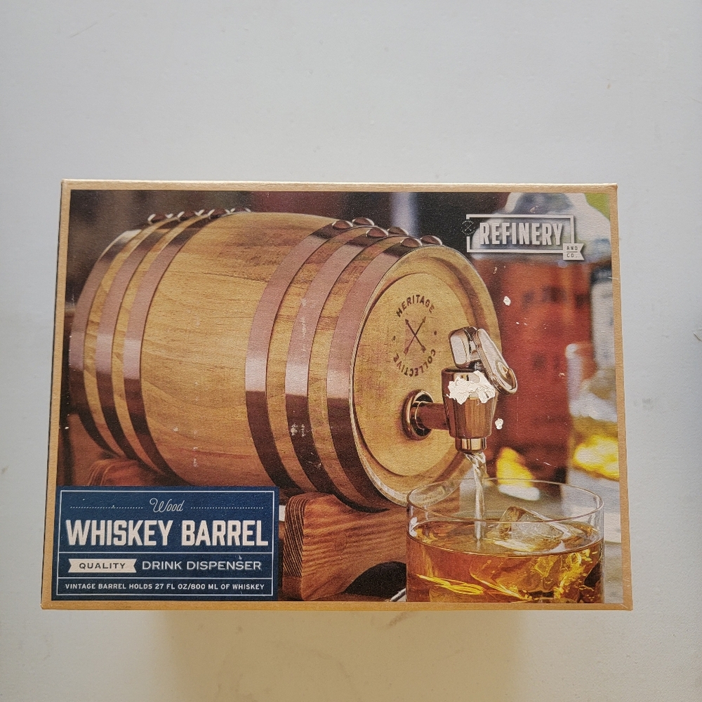 Refinery & Co. Whiskey Barrel Drink Dispenser • NIB • Home Bar/Kitchen